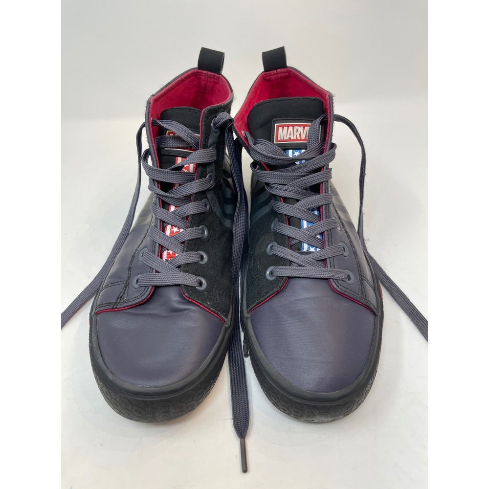 Ground Up Captain America‎ High Top Sneakers Mens 8.5 Blue Marvel Shield
